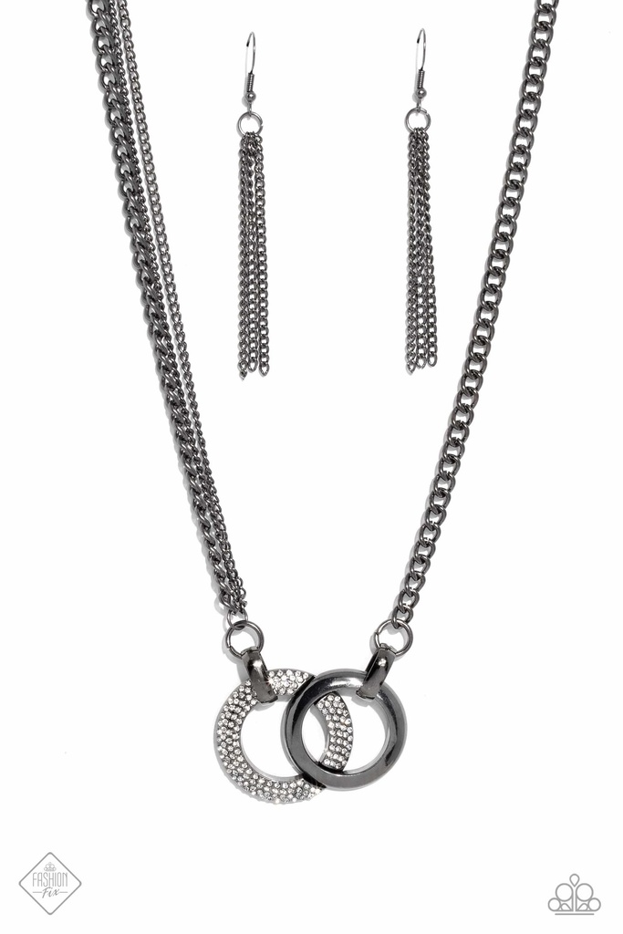 Fashion Jewelry Set Black Gunmetal and Crystals - Fashion Fix - Dazzling Hot
