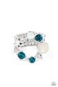 Butterfly and Flower Ring with Silver Stretch Adjustable Ring Band - Butterfly Bustle