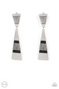 Clip-On Earrings Black and Silver Dangle - Safari Seeker