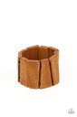 Brown Wood Triangle Stretch Bracelet - Barbados Backdrop