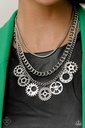 Industrial Jewelry Set in Silver with Crystals - Fashion Fix - Steampunk
