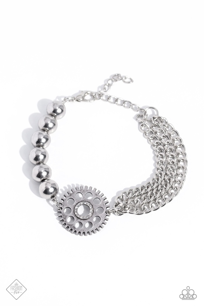 Industrial Jewelry Set in Silver with Crystals - Fashion Fix - Steampunk