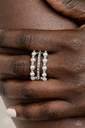 Big Pearl Jewelry Set with Crystals in Silver - Fashion Fix - Ballerina