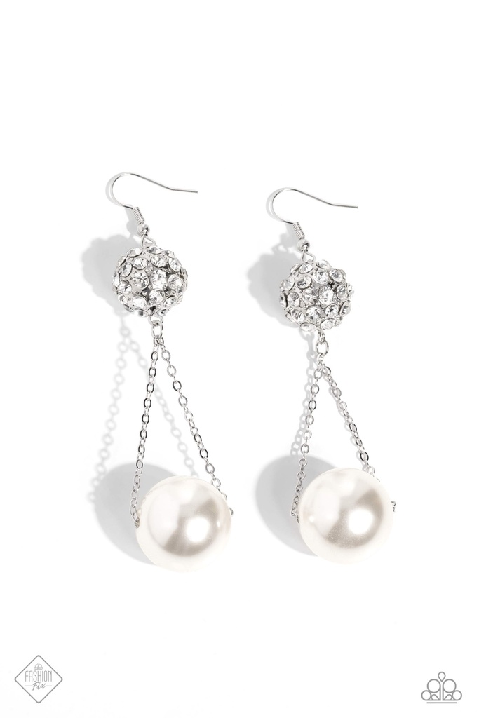 Big Pearl Jewelry Set with Crystals in Silver - Fashion Fix - Ballerina