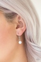 White Beaded Necklace in Silver Chain - Color Boost