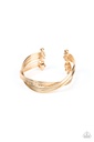 Textured Crisscross Cuff Bracelet in Gold - Industrialized Shimmer