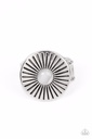 White Moonstone Stretch Ring with Silver Adjustable Ring Band - Everglade Eden