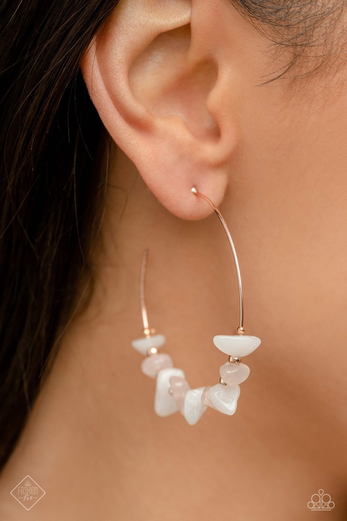 Rose Gold and White Stone Jewelry Set in Silver - Fashion Fix - Lotus Delight