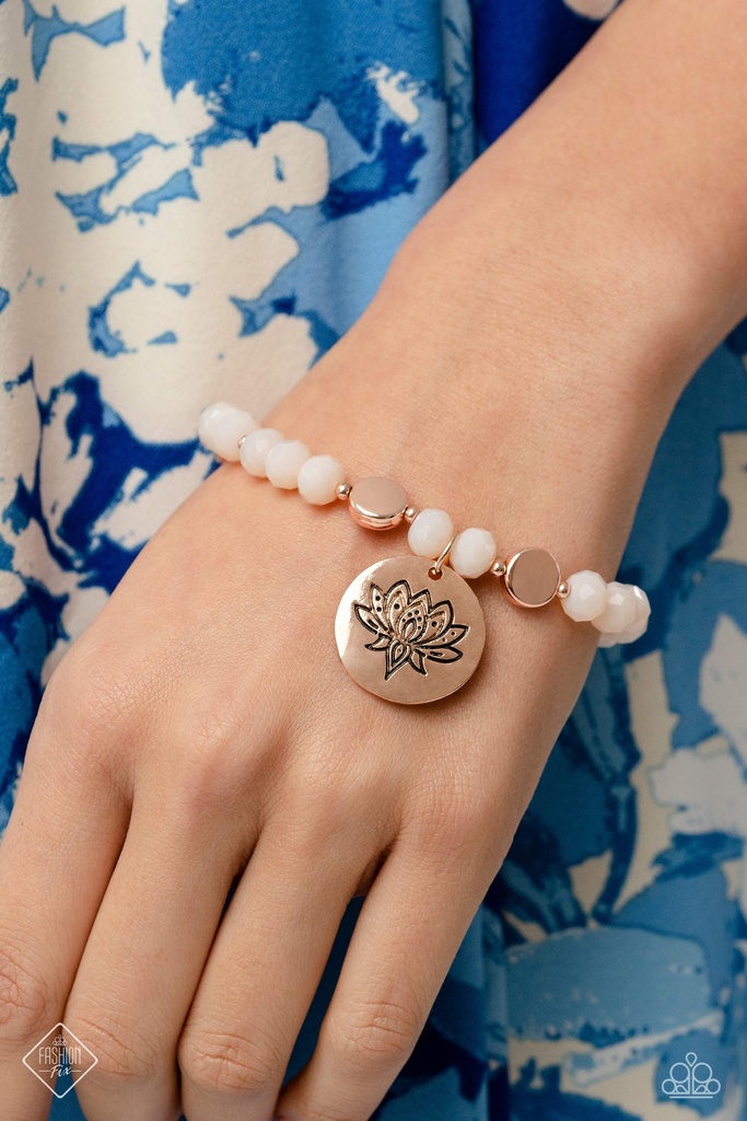 Rose Gold and White Stone Jewelry Set in Silver - Fashion Fix - Lotus Delight