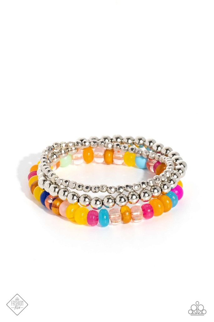 Star Jewelry Set in Silver with Multi Color Beads - Fashion Fix - Popstar Sensation