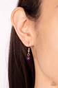 Purple Pearl Necklace with Silver Heart Beads - Soft-Hearted Shimmer