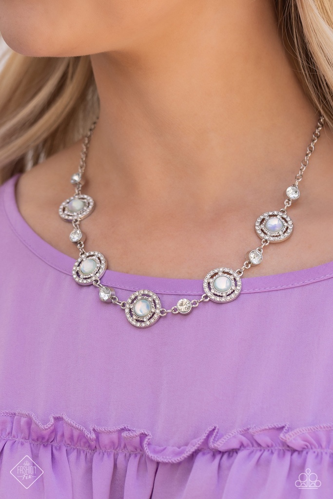Opalescent Green Jewelry Set in Silver with Crystals - Fashion Fix - Summer Dream