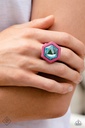 Oversized Gem Jewelry Set in Silver with Blue and Pink Crystals - Fashion Fix - Evolving Elegance
