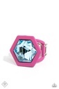 Oversized Gem Jewelry Set in Silver with Blue and Pink Crystals - Fashion Fix - Evolving Elegance