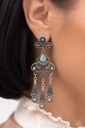 Earthy Blue Stone Jewelry Set in Silver with Brown Beads - Fashion Fix - Natural Rustic