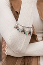 Earthy Blue Stone Jewelry Set in Silver with Brown Beads - Fashion Fix - Natural Rustic