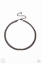 Black Layered Choker Necklace with Crystals and Gunmetal Chains - Glitzy Gusto
