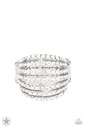 Crystal Stretch Ring in Silver Adjustable Ring Band - Blinding Brilliance
