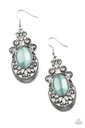 Blue Moonstone Earrings Silver Dangle - Garden Gondola Ride