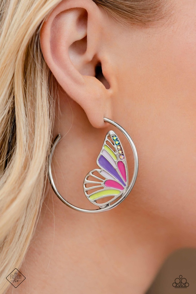 Multi Color Butterfly Stone Jewelry Set in Silver - Fashion Fix - Flight Direction