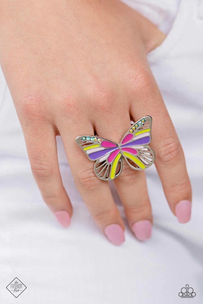 Multi Color Butterfly Stone Jewelry Set in Silver - Fashion Fix - Flight Direction