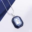Snake Chain Necklace with Blue Crystal - Emerald Energy