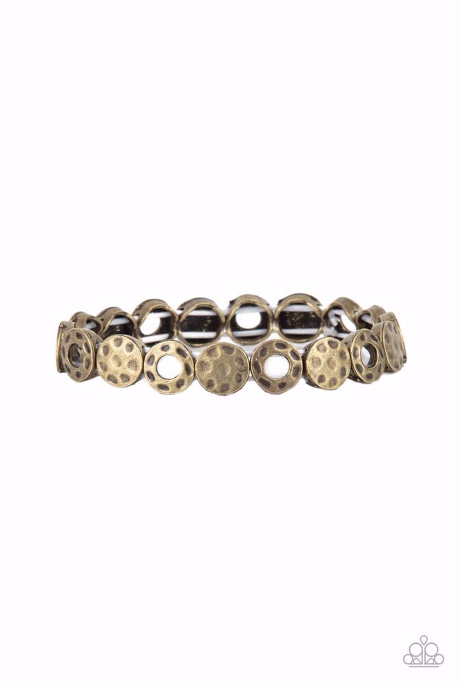 Thin Brass Bracelet Hammered Metal Stretchy - Metro Metalsmith