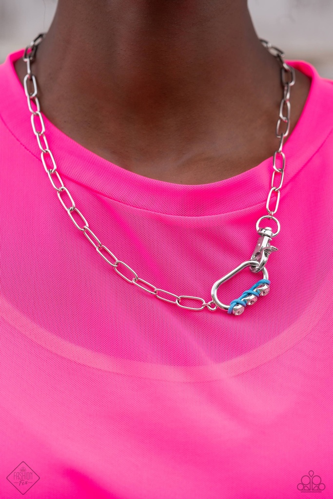 Blue and White Crystal Jewelry Set in Silver - Fashion Fix - String