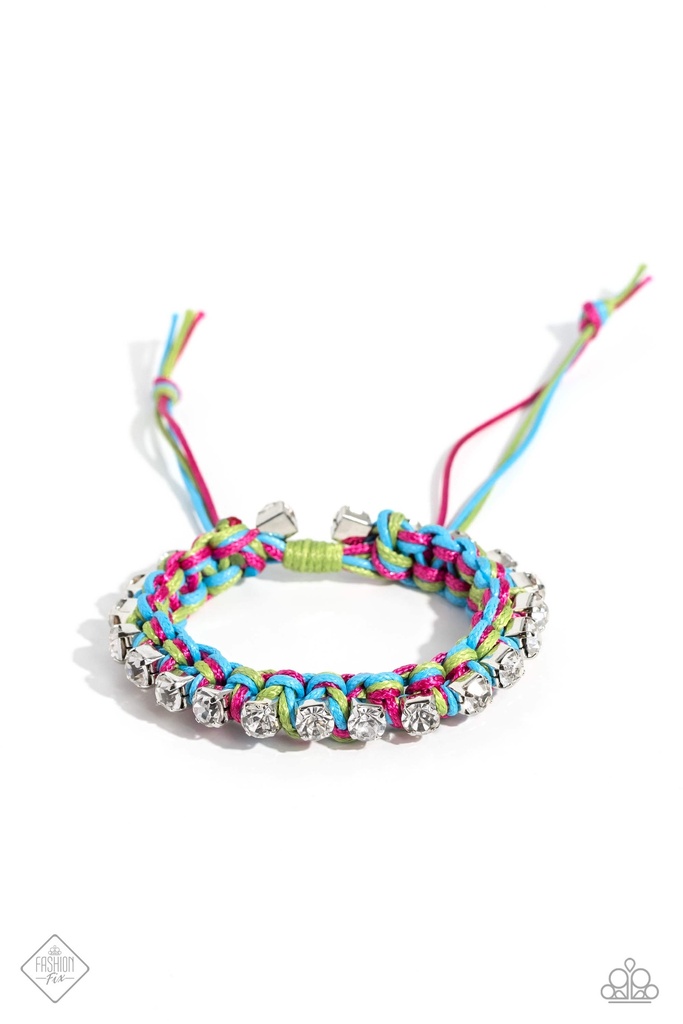 Blue and White Crystal Jewelry Set in Silver - Fashion Fix - String
