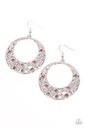 Iridescent and Purple Crystal Earrings in Silver Dangle - Enchanted Effervescence