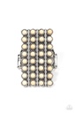 Knuckle White Stone Ring with Adjustable Silver Ring Band - Pack Your SADDLEBAGS