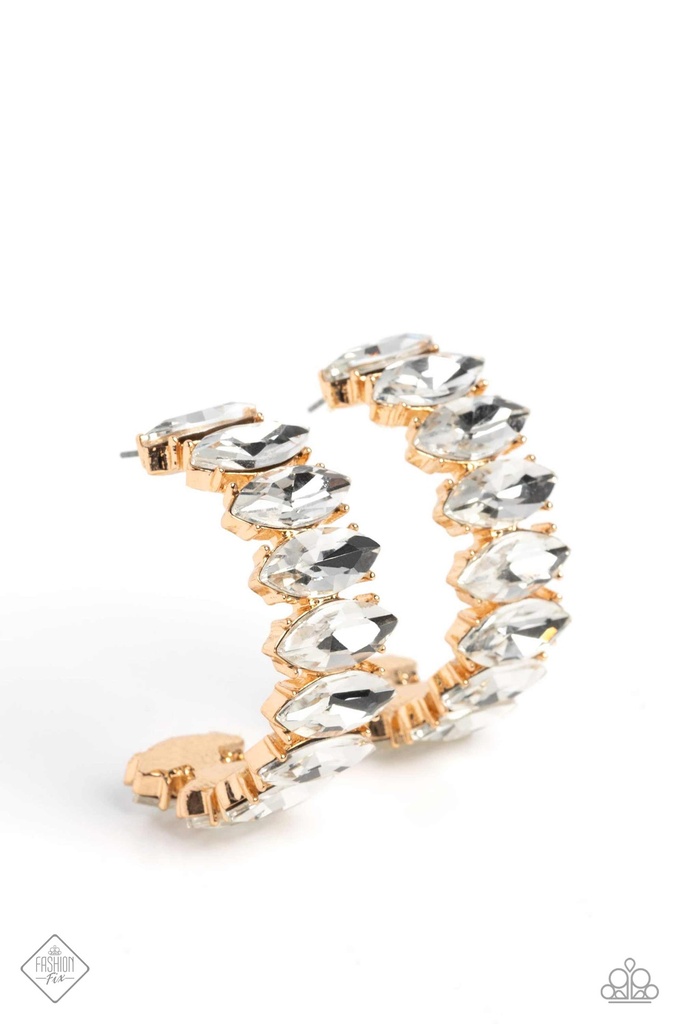 Statement Crystal Hoop Earrings in Gold - Priceless Pairing