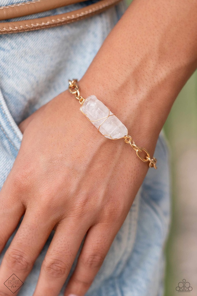 Earthy Jewelry Set in Gold with Crystals - Fashion Fix - Geode Mineral