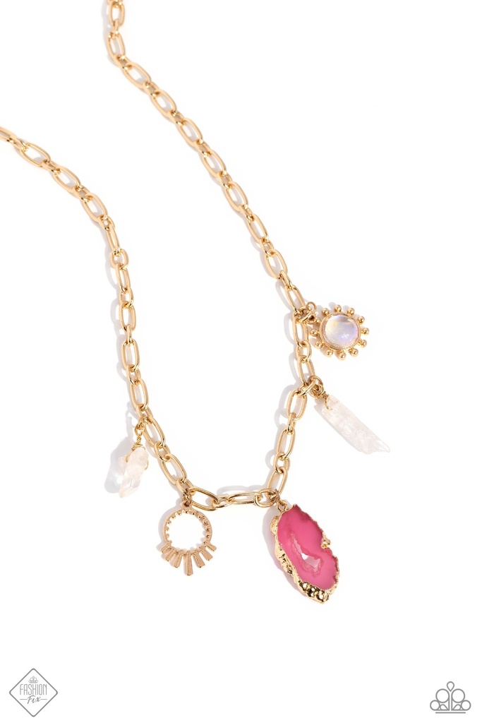 Earthy Jewelry Set in Gold with Crystals - Fashion Fix - Geode Mineral