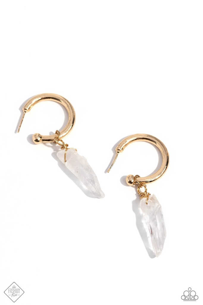 Earthy Jewelry Set in Gold with Crystals - Fashion Fix - Geode Mineral