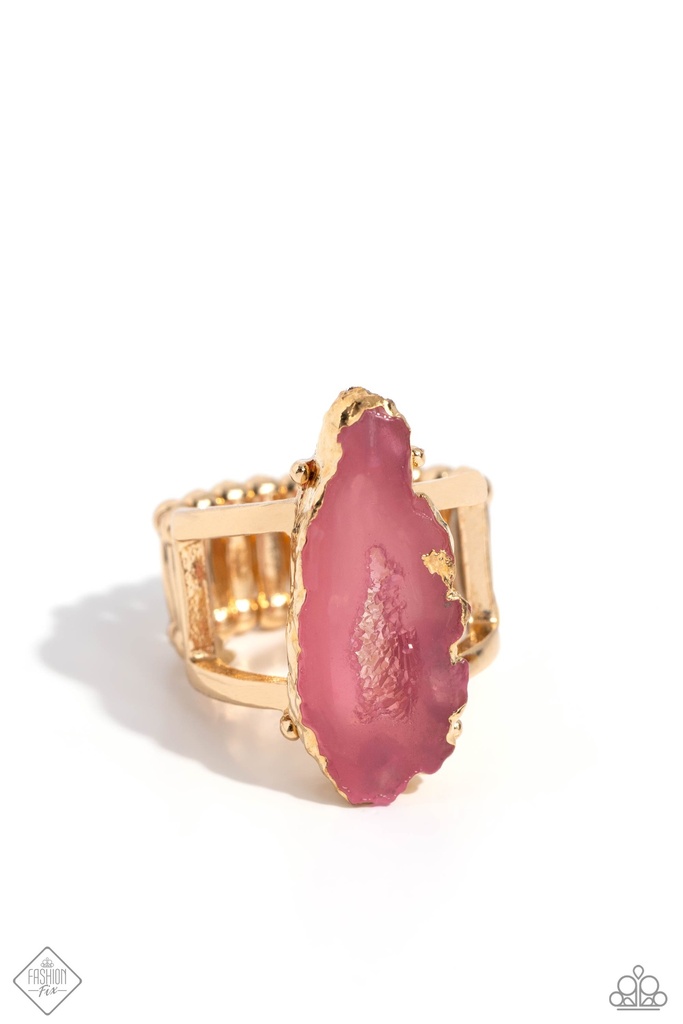 Earthy Jewelry Set in Gold with Crystals - Fashion Fix - Geode Mineral