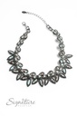 Natural Stone Statement Necklace in Blue Green Marbled in Silver Chain Zi Necklace - The April