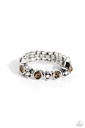 Dainty Stretch Ring with Opal and Topaz Crystals - Modestly Modern