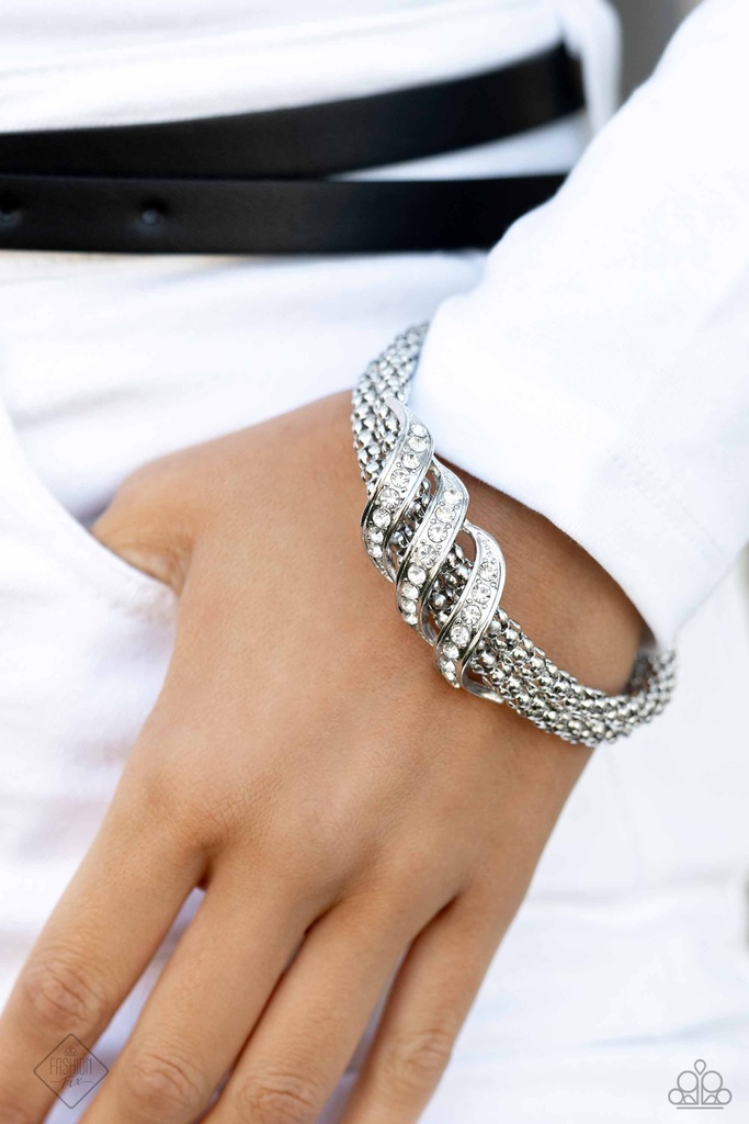 Chandelier Statement Jewelry Set Elegant Style with White and Blue Crystals - Fashion Fix - Majestic Elegance