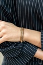 Layered Herringbone Jewelry Set in Gold and White Crystals - Fashion Fix - Square Treasure