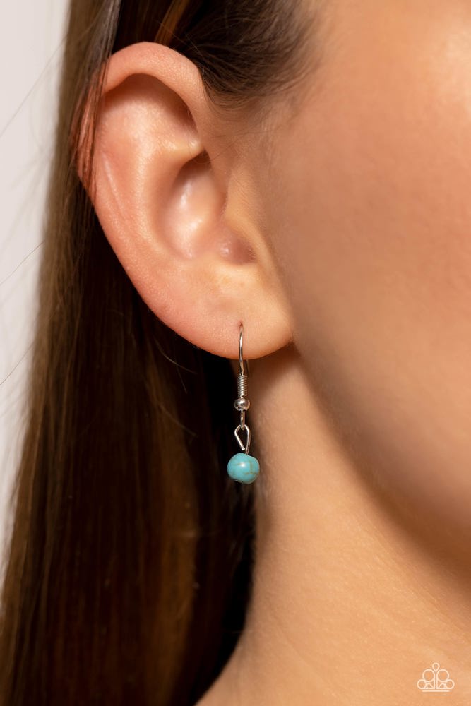 Dainty Turquoise Necklace Fringe in Silver Chain - CLAWS of Nature