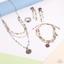 Turquoise, Jade Layered Shell Jewelry Set with Baroque Pearls and Seed Beads - Fashion Fix - Coastline