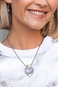 Chain Jewelry Set with White Crystals and Opalescent Gem - Fashion Fix - Fiercely Independent