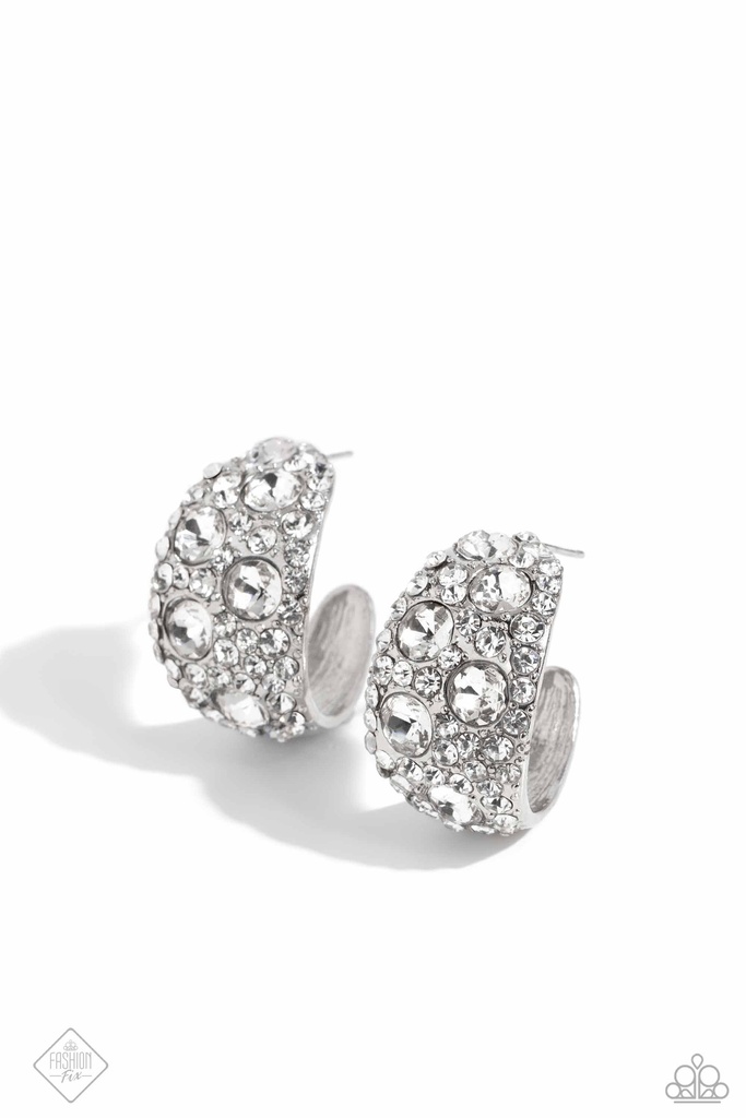 Chain Jewelry Set with White Crystals and Opalescent Gem - Fashion Fix - Fiercely Independent
