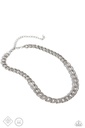 Chain Jewelry Set with White Crystals and Opalescent Gem - Fashion Fix - Fiercely Independent