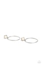 Large Post Loop Earrings with White Marbled Natural Stone Light Weight in Silver Frame - Canyon Circlet