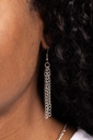 Long Pendant Necklace with Oval Black Bead and Silver Sunburst Frame and Dainty Chain - ​Mesa Medallion