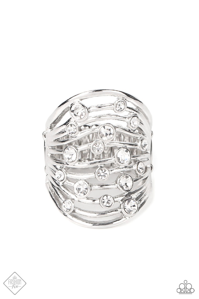 Radiantly Rising - White Silver Ring
