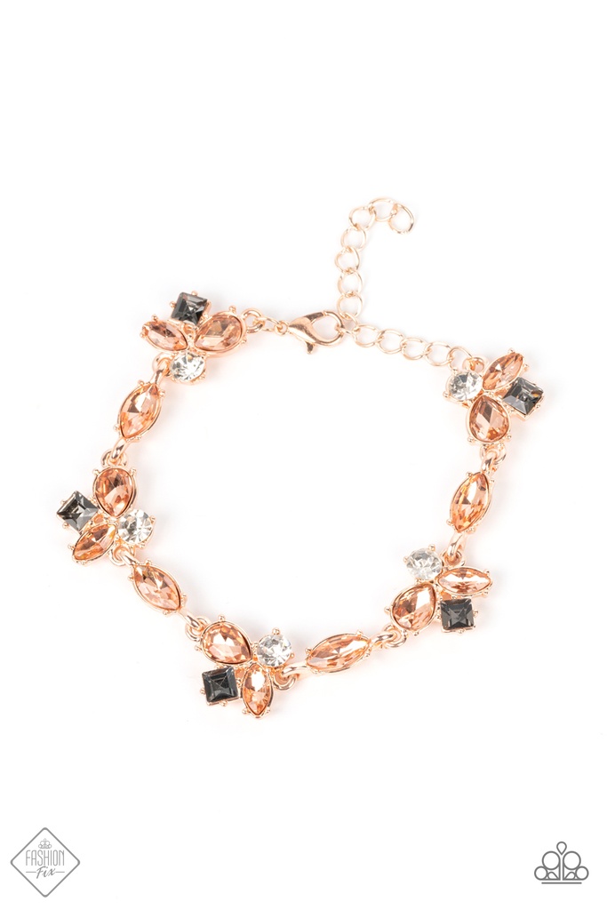 Rose Gold Bracelet with Crystals - Colorful Captivation