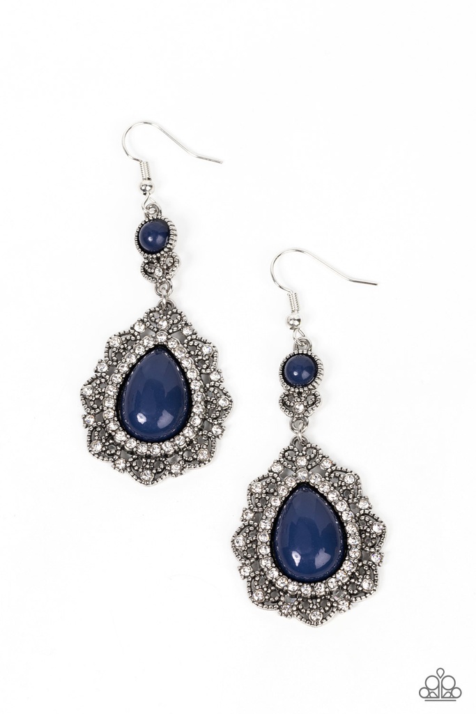 Rhodonite Earrings Silver Dangle with Crystals  - Palace Bribe